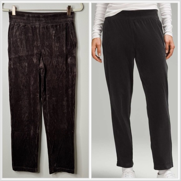 Lululemon Tapered Leg Corduroy Velvet Espresso Brown Jogger Pants Size 4 - Picture 1 of 10